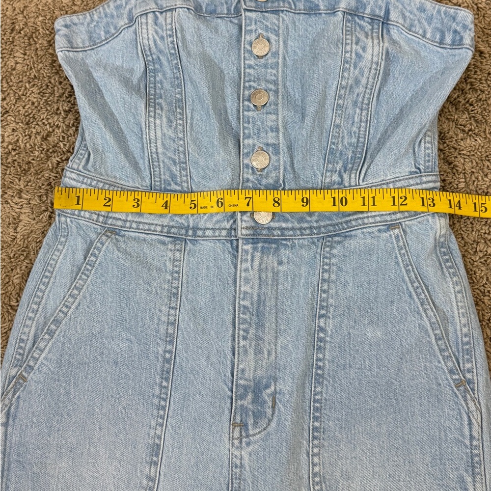 Madewell Light Blue Gillam Wash Stitched Straps Denim Jumpsuit SKU0398 - Picture 6 of 13